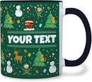 Personalized Mug for Kids - Christmas - Custom Name/Text, Ceramic Hot Chocolate/Cocoa/Coffee Cup for Boys/Girls, Holiday/Birthday Gift - 11 oz, Black Handle by TinyTreasures Baby Boutique