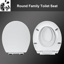 Round Toilet Seat with Toddler Seat Built In, 3X Slow Close FOR BOTH TODDLER & ADULT Seats, Potty Training Toilet Seat, No Wiggle and Easy to Install, Detachable Toddler Seat for Longterm Usage, White by TinyTreasures Baby Boutique