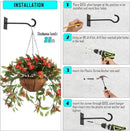 10inch Heavy Duty Plant Hangers Outdoor or Indoor Bird Feeder Hanger Shepherd Hooks 2pcs Black Metal Wall Hook for Hanging Plant Bracket, Lantern, Flower Basket, Wind Chimes by GreenHaven Gardens