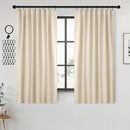 ANRODUO Back Tab Blackout Curtains for Bedroom Living Room, Rod Pocket Pinch Pleated Thermal Insulated Room Darkening Curtains 54 Inches Long 2 Panels, Cream Beige, 42 x 54 Inch by TinyTreasures Baby Boutique