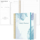Daily Planner Undated - 8.5" x 11" To Do List Notebook Hourly Schedules, 150 Sheets/300 Pages Spiral Appointment Planner for Women and Men ,PVC Hardcover, Inner Pocket, Elastic Closure, Blue by TinyTreasures Baby Boutique