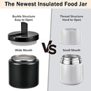 26oz Kids Thermos for Hot Food, Insulated Vacuum Food Jar with Buckle Lid, Stainless Steel Wide Mouth Leak Proof Insulated Lunch Container for School Picnic Travel, Black by TinyTreasures Baby Boutique