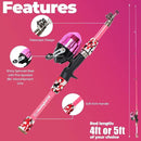 DaddyGoFish Kids Fishing Pole - Rod Reel Combo Tackle Box Starter Set - First Year Small Gear Kit for Boys Girls Toddler Youth Age Beginner Little Children by TinyTreasures Baby Boutique