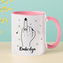 Personalized Ring Finger Coffee Mug With Name, Custom White Cup Gift For Wedding Engagement Bridal Shower Bachelorette, Ring Accent Coffee Cup For Her Girlfriend Bride Wife, Just Married Mug 11 15Oz by TinyTreasures Baby Boutique