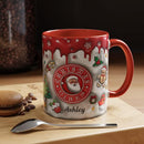 Personalized 3D Effect Christmas Mugs with Names, Santa Claus Coffee Mug, Custom Reindeer Accent Mug Christmas Gifts For Women Men Friends Family Gingerbread Man Mug 11 Oz by TinyTreasures Baby Boutique