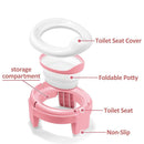 MCGMITT Portable Potty Seat for Kids Travel - Foldable Training Toilet Chair for Toddler Girls with Storage Bags for Outdoor and Indoor Easy to Clean(Pink) by TinyTreasures Baby Boutique