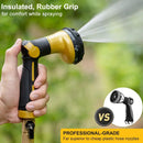 FANHAO Garden Hose Nozzle Heavy Duty, 100% Metal Water Hose Sprayer with 8 Spray Patterns, High Pressure Spray Nozzle Thumb Control On Off Valve for Outdoor Lawn & Plant Watering, Car & Pet Washing by GreenHaven Gardens