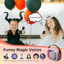 YF93 Kids Karaoke Machine with 7 Voice Effects, Bluetooth & Colorful LED Lights – Portable Singing Toy with Pro, Monster, KTV Modes for Home Parties（Pink） by TinyTreasures Baby Boutique