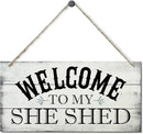 Welcome To My She Shed Decor Sign, Printed Wood Wall Art Sign, Funny Bar Signs for She Shed Room Decor, Hanging Wood Sign Home Decorative, Rustic Farmhouse Welcome Wood Sign Decor Wall Art 12x6 in by CozyNest Decor