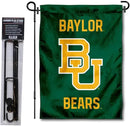 College Flags & Banners Co. Baylor Bears Garden Flag with Pole Stand Holder by GreenHaven Gardens