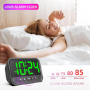 Small LED Digital Clock for Bedroom, Loud Alarm Clock for Heavy Sleepers Adults, Teens | Plug-In Electric Desk Clock | Simple Bedside Nightstand Clock with Adjustable Volume/Brightness/Snooze – Green by TinyTreasures Baby Boutique