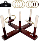 SWOOC Games - Rustic Ring Toss Game (All Weather) - Easy Setup & Extra Games Included - Ring Toss Game for Adults - Outdoor Acitivities for Adults - Yard Toys for Kids - Backyard Fun - Outdoor Party by TinyTreasures Baby Boutique