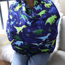 Baby Car Seat Cover, Multi- use Nursing Cover for Breastfeeding, Carseat Cover Boys, Dinosaur Baby Shower Stuff for Newborn, Soft Breathable by TinyTreasures Baby Boutique