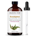 Majestic Pure Eucalyptus Essential Oil with Glass Dropper - Huge 4 Fl Oz - 100% Pure and Natural Eucalyptus Oil - Premium Grade Essential Oils for Diffuser, Aromatherapy, Soap and Candle Making by CozyNest Decor