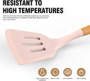 Silicone Cooking Utensils Set - Silicone Kitchen Utensils for Cooking Wooden Handles, 446°F Heat Resistant Kitchen Utensil Spatula Sets w Holder, Gadgets for Non-Stick Cookware BPA FREE (Multicolour) by CozyNest Decor