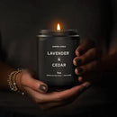 Lavender＆Cedar Candle, 9oz Scented Candle for Men, Scented Candles for Home, Soy Candle Gifts for Men, Personalized Blessing Minimalist Men's Scented Candle by CozyNest Decor