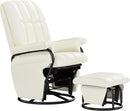 AODAILIHB Swivel Glider Recliner with Ottoman, 360 Rocking Chair with Foot Rest Recliner Chair Indoor Rocking Chair with Side Pockets Nursery Chairs for Living Room, Bedroom, Office (White) by TinyTreasures Baby Boutique
