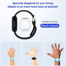 R-fun Portable Electronic Device Cover for Kids, Waterproof Airtag Bracelets [2 Pack] - Soft Silicone, Anti-Lost GPS Item Finders Case Cover, Black/Glow Blue by TinyTreasures Baby Boutique