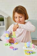 PLUS PLUS Building Set with Metal Suitcase, Open Ended Stem Toy for Toddlers and Preschool, 70 Big Pastel Interlocking Pieces by TinyTreasures Baby Boutique