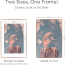 Homeforia 20x30 Frame Rose Gold, High End Metal 20x30 Picture Frames with Mat 16x24 inch Photo, 20 x 30 Rose Gold Poster Frame Matted to 16 by 24, 30x20 Large Frame, Tempered Glass, Wall Kit, Set of 1 by CozyNest Decor