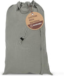LFH Home Cotton Canvas Extra Large Laundry Bag with Handle, Heavy Duty Drawstring Closure Washable Laundry Bags, School Travel, Home, Hotel, College Dorm, Organizer Sack, Toys Clothes 28x36-Grey by TinyTreasures Baby Boutique