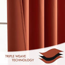 MIULEE Back Tab Burnt Orange Blackout Curtains 102 Inch Long 2 Panels Set for Bedroom, Fall Terracotta Rod Pocket/Pinch Pleated Thermal Insulated Room Darkening Light Blocking Floor to Ceiling Drapes by TinyTreasures Baby Boutique