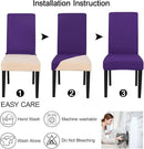 JQinHome Dining Chair Slipcover, High Stretch Removable Washable Chair Seat Protector Cover Set of 2,Chair Covers for Dining Room, Kitchen,Home Party,Wedding Ceremony(Purple, 2PC) by CozyNest Decor