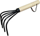 Garden Guru Hand Rake Cultivator Claw Soil Tiller - Military Grade Steel - Rust Resistant - 5 Tine Japanese Ninja Claw - Comfortable Wood Handle - Perfect Pulverized and Aerated Soil by GreenHaven Gardens