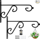 Plant Hanger Hook,2 Pcs Hanging Basket Hooks,6in Metal Wall Plant Hook for Outdoor or Indoor Hanging Flower Baskets,Bird Feeders,Solar Lanterns by GreenHaven Gardens