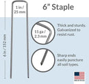 Pinnacle Mercantile USA Made 450 Pack Garden Landscape Staples Weed Barrier Fabric Stakes Galvanized 6 inch Pins Anti Rust Sod Staple 11 Gauge Steel by CozyNest Decor