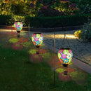 Starsoul Mosaic Flowers Hot Air Balloon Solar Lantern Glass Outdoor Hanging Hot Air Balloon Solar Flickering Flame Light Waterproof Garden Patio Yard Party Decorations by GreenHaven Gardens