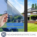 HIDBEA One Way Window Film Daytime Privacy, Heat Blocking Anti UV Reflective Mirror Window Tint for Home, Non-Adhesive Self Static Cling Window Stickers (Blue-Silver, 35.4 Inch x 32.8 Feet) by CozyNest Decor