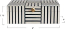 Modern Resin Box with Striped Block Pattern and Gold Clasp, Black and White by CozyNest Decor