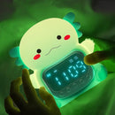 Axolotl Alarm Clock with Night Light for Kids, 7 RGB Color Cute Alarm Clocks for Bedrooms Ok to Wake Clocks, Silicone Animal Tabletop Lamp for Teen Girls Boys, Green by TinyTreasures Baby Boutique