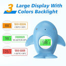Baby Bath Thermometer, Infant Digital Water Thermometer Safety with 3 Color Backlit and Temperature Warning, Room Thermometers Floating Toy for Infant, Toddler, Bathtub, Swimming Pool (Light Blue) by TinyTreasures Baby Boutique