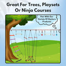 Slackers Exclusive Ninjaline Kit with Rickety Bridge & 15' Bachar Ladder – 36' Obstacle Course Line with 7 Obstacles – Outdoor Ninja Training System by TinyTreasures Baby Boutique