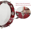 ENNBOM Tambourine Adjustable Tone Hand Drum Double Row Metal Jingles Hand Bell Performance Level Handheld Percussion (Red) by TinyTreasures Baby Boutique