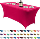 ABCCANOPY 6 FT Spandex Table Cover Stretch Fitted Wrinkle Resistant Tablecloth Reuse for Rectangular Folding Table Patry Event Wedding Banquet Protector Magenta by CozyNest Decor