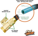 Flexi Hose PLUS with 8 Function Nozzle Expandable Garden Hose, Lightweight & No-Kink Flexible Garden Hose, 3/4 inch Solid Brass Fittings and Double Latex Core, 25 ft Black by GreenHaven Gardens