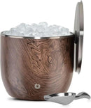 SNOWFOX XL Premium Vacuum Insulated Double Wall Stainless Steel Ice Bucket with Lid/Scoop, Bar Accessories, Large Elegant Party Bucket, Chill Several Bottles, Beautiful Entertaining, 7L, Dark Walnut by CozyNest Decor