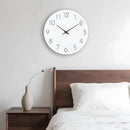 Mosewa Wall Clock 12 Inch Silent Non Ticking Battery Operated Wooden White Modern Office Simple Minimalist Clock Decorative for Kitchen Home Bathroom Living Room by CozyNest Decor