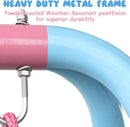 2-in-1 Toddler Swing Set with Metal Stand, Safety Belt & 4 Anchors - A-Frame Swing for Kids 6 Months+ (Pink, Indoor/Outdoor Backyard Playground) by TinyTreasures Baby Boutique