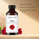 Majestic Pure Rose Essential Oil with Glass Dropper - 1 Fl Oz - 100% Pure and Natural Rose Oil - Premium Grade Essential Oils for Diffuser, Aromatherapy, Soap and Candle Making by CozyNest Decor