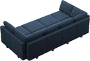 Belffin Modular Sectional Sofa with Storage Chaises Sectional Sleeper Sofa Couch 8 Seat Sectional Bed Blue by CozyNest Decor