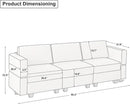 Belffin Modular Sofa Couch with Storage Seats Velvet 3 Seater Sofa for Living Room Green by CozyNest Decor