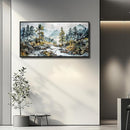 PHAOHUAXM Large Wall Art For Bedroom Wall Decor For Living Room Office Home Decoration Rivulet View Painting Forest Tree Landscape Watercolour Canvas Pictures Ready To Hang Black Framed 20x40 In by CozyNest Decor