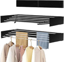 Laundry Drying Rack Collapsible, Wall Mounted Clothes Drying Rack. 39.37" Wide, 19.3 Linear Ft, 5 Aluminum Rods, with Wall Template, Screwdriver Bit (Black 1M) by CozyNest Decor