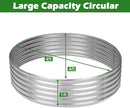 OUSHENG 4x4x1ft Round Galvanized Raised Garden Beds Outdoor, Steel Fire Pit Ring Flower Planter Large Metal Above Ground Boxes Kit for Gardening Vegetables Outside by GreenHaven Gardens