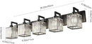 Modern Crystal Bathroom Vanity Light - 5-Lights Black Modern Crystal Wall Lamp for Bathroom Vanity Lighting by CozyNest Decor