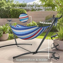 Double Hammock, Heavy Duty Portable, 500 lb Weight Capacity, Perfect for Both Indoors and Outdoors, 2 Person Hammock with Carrying Bag, Fine Blue by GreenHaven Gardens